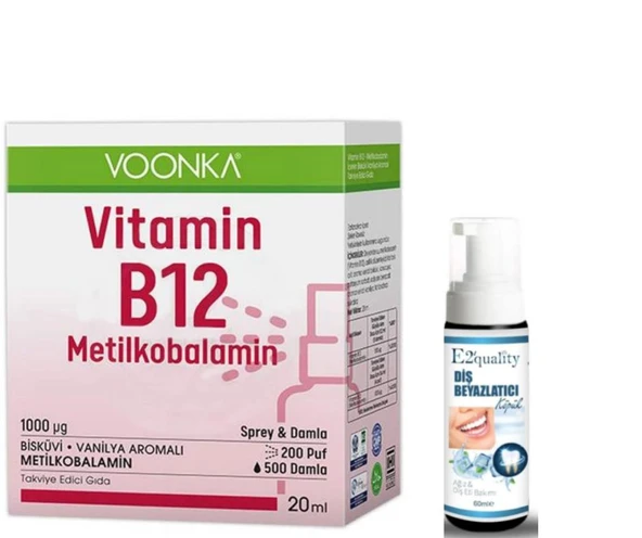 Voonka Vi̇tami̇n B12 Meti̇lkobalami̇n 20 ml Diş Beyazlatıcı Köpük Hediye ürün görseli 1