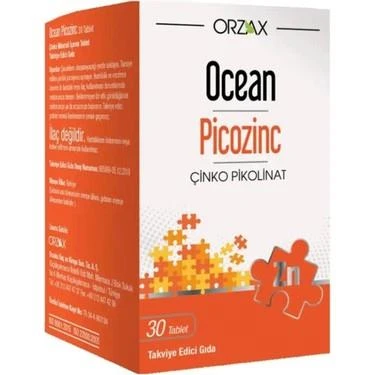 Orzax Ocean Picozinc Takviye Edici Gıda 30 Tablet ürün görseli 1