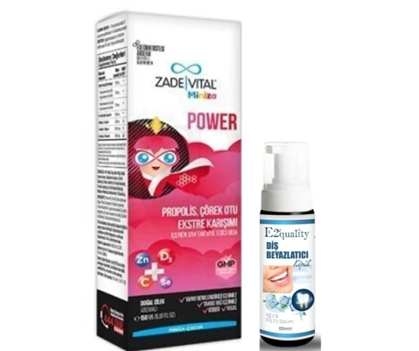 Zade Vital Miniza Power Sıvı Takviye Edici Gıda 150 m- Diş Beyazlatıcı Köpük Hediye ürün görseli 1