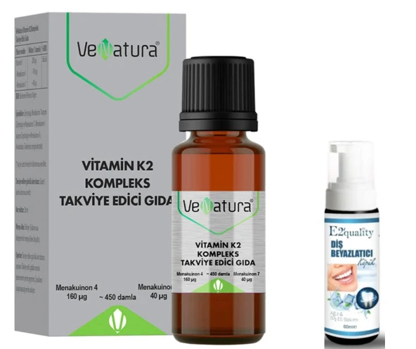 Venatura K2 Kompleks Takviye Edici Gıda 20 ml - Diş Beyazlatıcı Köpük Hediye ürün görseli 1