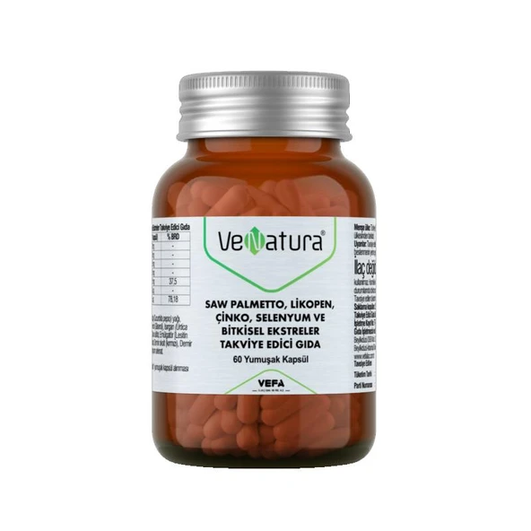 VeNatura Saw Palmetto, Likopen, Çinko, Selenyum 60 Yumuşak Kapsül ürün görseli 1