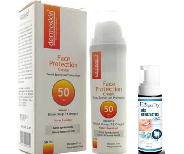 Dermoskin Face Protection SPF50 50ml- Diş Beyazlatıcı Köpük Hediye ürün görseli 1