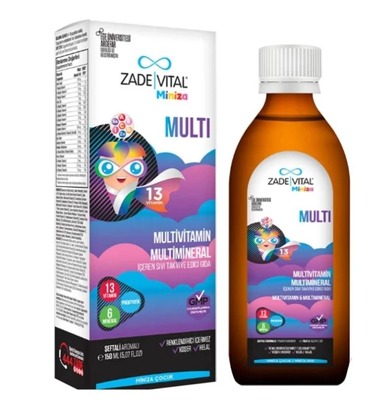 Zade Vital Miniza Multi Sıvı Takviye Edici Gıda 150 ml ürün görseli 1