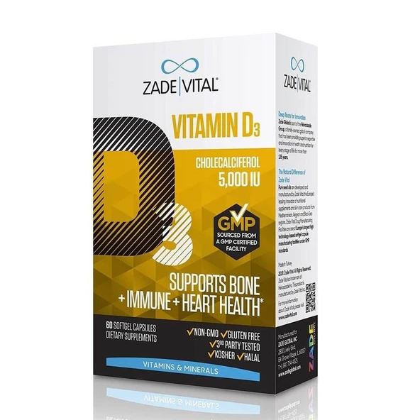 Zade Vital Vitamin D3 1000 IU 30 Kapsül ürün görseli 1