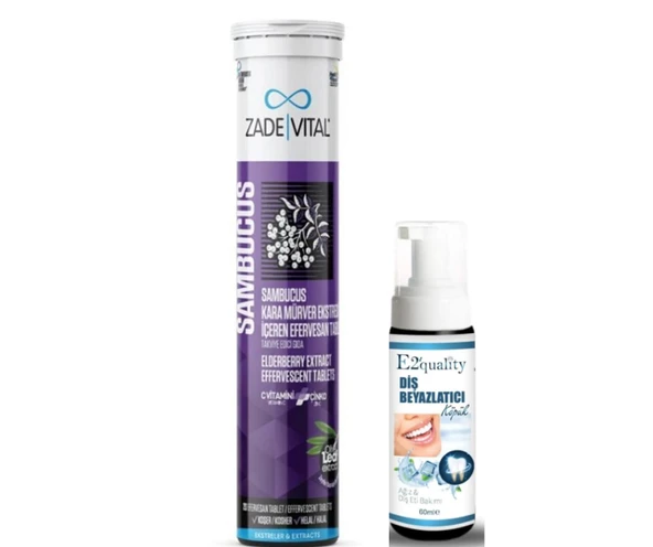 Zade Vital Sambucus Nigra 20 Efervesan Tablet- Diş Beyazlatıcı Köpük Hediye ürün görseli 1