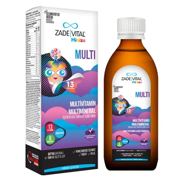 Zade Vital Miniza Multi Sıvı Takviye Edici Gıda 150 ml ürün görseli 1