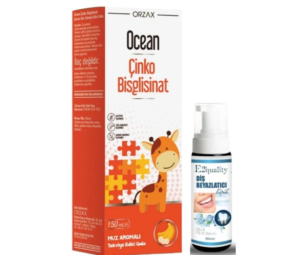 Orzax Ocean Çinko Bisglisinat 150 ml - Muz Aromalı - Diş Beyazlatıcı Köpük Hediye ürün görseli 1