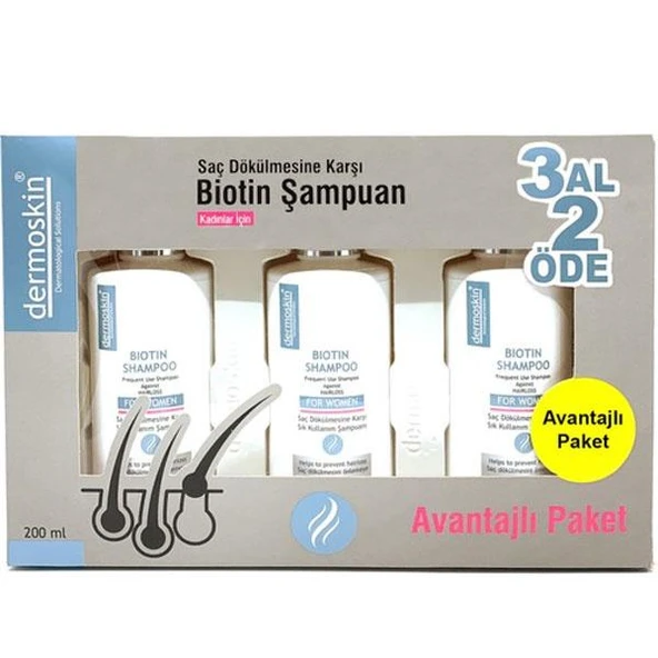 Dermoskin Biotin Shampoo For Women 200ml 3 Al 2 Öde ürün görseli 1