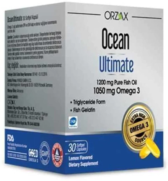 Ocean Ultimate 1200mg Balık Yağı 30 Softjel Kapsül ürün görseli 1