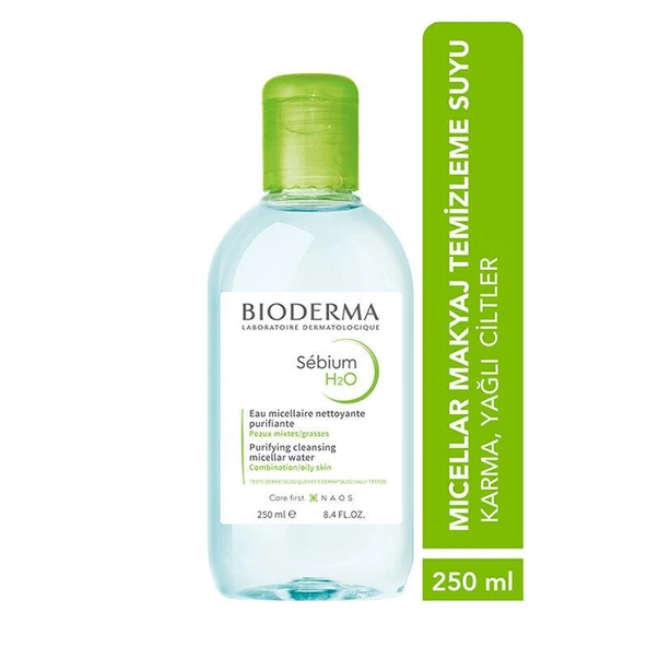 Bioderma Sebium H2O Yüz ve Makyaj Temizleme Suyu 250 ml - Diş Beyazlatıcı Köpük Hediye ürün görseli 1