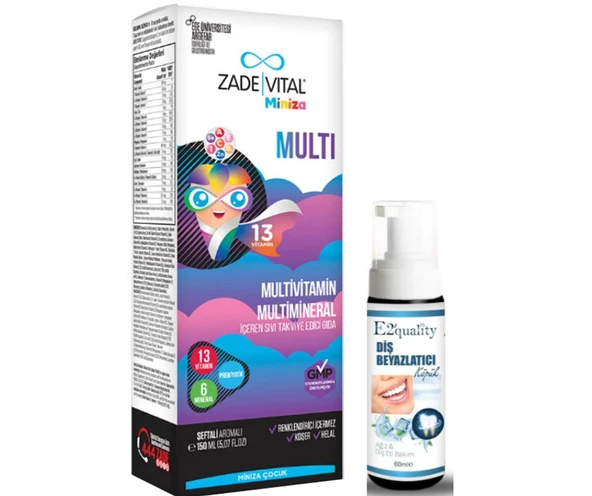 Zade Vital Miniza Multi Sıvı Takviye Edici Gıda 150 ml -  Diş Beyazlatıcı Köpük Hediye ürün görseli 1