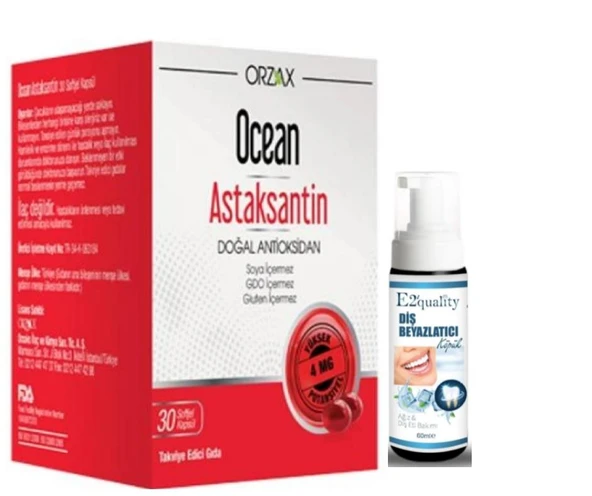 Orzax Ocean Astaksantin 30 Kapsül - Diş Beyazlatıcı Köpük Hediye ürün görseli 1