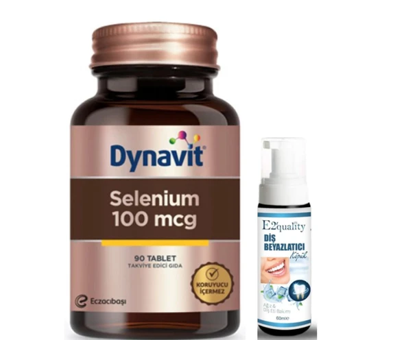 Eczacıbaşı Dynavit Selenium 100 mcg Takviye Edici Gıda 90 Tablet - Diş Beyazlatıcı Köpük Hediye ürün görseli 1