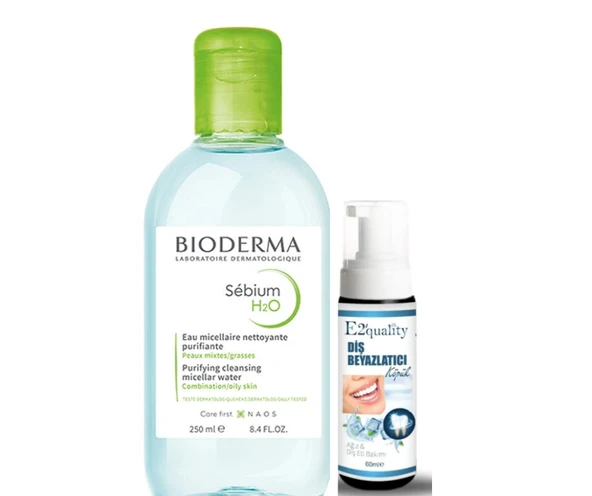 Bioderma Sebium H2O Yüz ve Makyaj Temizleme Suyu 250 ml- Diş Beyazlatıcı Köpük Hediye ürün görseli 1