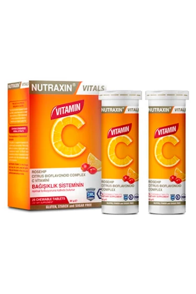 Nutraxin Vitals C Vitamin Çiğneme Tableti 28 Tablet ürün görseli 1