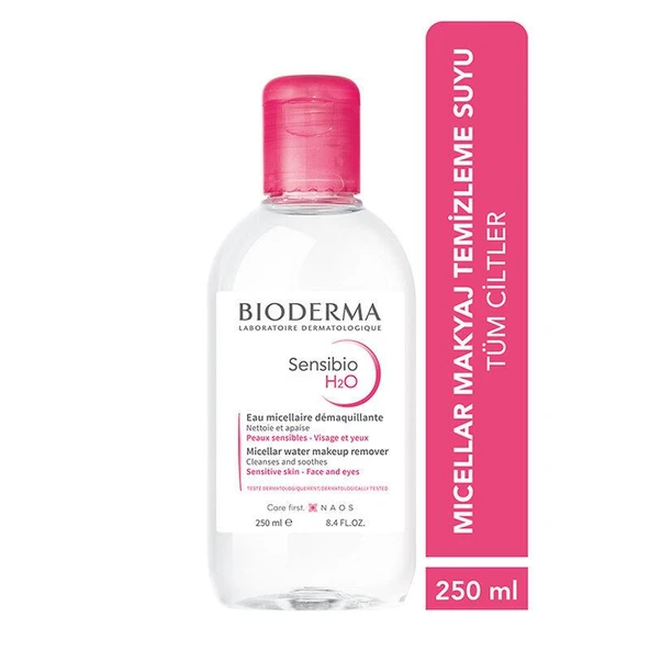Bioderma Sensibio H2O Yüz ve Makyaj Temizleme Suyu 250 ml - Diş Beyazlatıcı Köpük Hediye ürün görseli 1