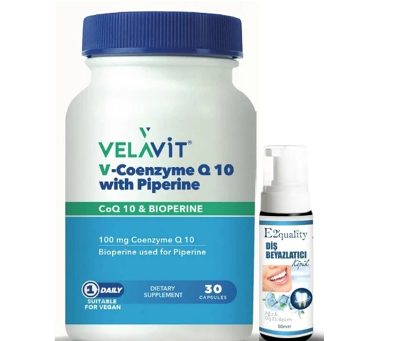 Velavit V-Coenzyme Q10 With Piperine 30 Kapsül- Diş Beyazlatıcı Köpük Hediye ürün görseli 1