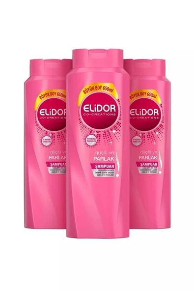 Elidor Şampuan Güçlü Ve Parlak Saçlar Için Saç Bakım Şampuanı 650 ml X3 Adet ürün görseli 1