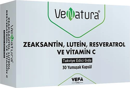 VeNatura Zeaksantin Lutein Resveratrol ve Vitamin C Takviye Edici Gıda 30 Yumuşak Kapsül ürün görseli 1