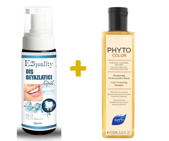 E2'quality Diş Beyazlatıcı Köpük + Phytocolor Shampoo 250 ml ürün görseli 1