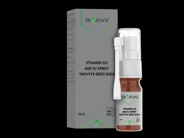 VeNatura Vitamin D3 600 IU Sprey Takviye Edici Gıda 20 ml ürün görseli 1