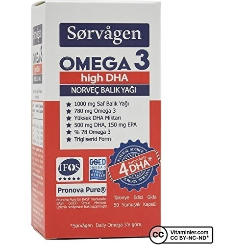 Sorvagen Omega 3 High Dha 1000 Mg Balık Yağı 50 Kapsül ürün görseli 1