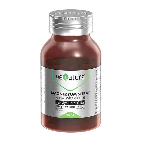 VeNatura Magnezyum Sitrat - Vitamin B6 - Takviye Edici Gıda 60 Tablet ürün görseli 1