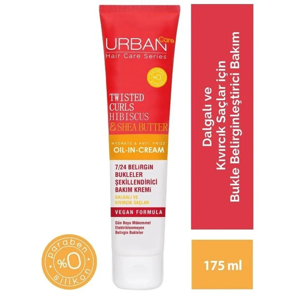 Urban Care Curl Hibiscus Water & Shea Butter Durulanmayan Krem 175 ml ürün görseli 1