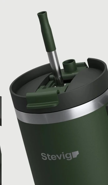 Stevig ST-237 2 Moods Tuck-In Tumbler Sızdırmaz Çelik Termos 900ML Green ürün görseli 1