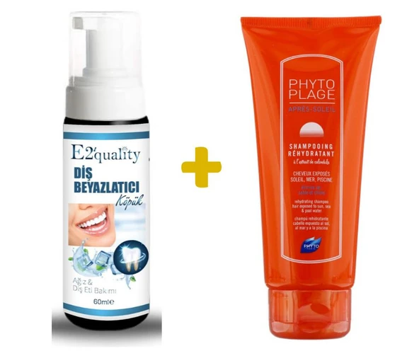 E2'quality Diş Beyazlatıcı Köpük + Phyto Phytoplage Shampooing Rehydratant 200ml ürün görseli 1