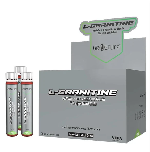 VeNatura L-karnitin ve Taurin Takviye Edici Gıda 25 ml x 20 adet Şişe ürün görseli 1