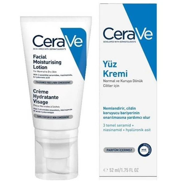 Cerave Facial Moisturising Lotion 52 ML Nemlendirici Losyon - Diş Beyazlatıcı Köpük Hediye ürün görseli 1