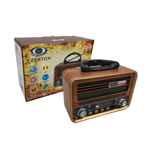 RT705 Retro Radyo Bluetooth Hoparlör  TWS Özellikli, USB/SD Kart Girişli, Şarjlı Taşınabilir Nostaljik Radyo ürün görseli 1