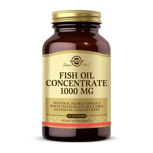 Solgar Fish Oil Concentrate 1000 mg 60 Kapsül - Diş Beyazlatıcı Köpük Hediye ürün görseli 1