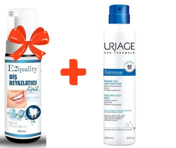 E2'quality Diş Beyazlatıcı Köpük + Uriage Xemose Sos Ferahlatıcı Mist 200 ml ürün görseli 1