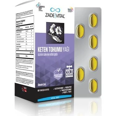 Zade Vital Keten Tohumu Yağı 625 mg 60 Kapsül ürün görseli 1