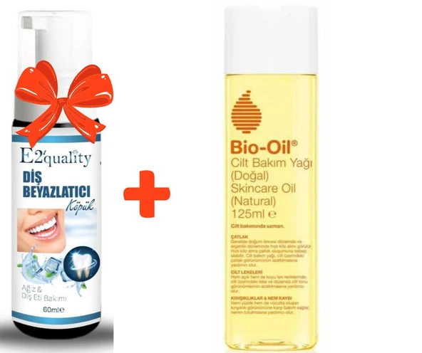 E2'quality Diş Beyazlatıcı Köpük + Bio Oil Natural Cilt Bakım Yağı 125 ML ürün görseli 1