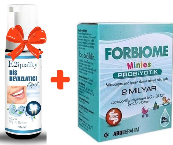 E2'quality Diş Beyazlatıcı Köpük + Forbiome Minies Probiyotik Damla 8 ml ürün görseli 1