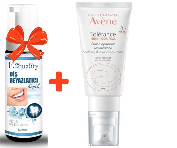 E2'quality Diş Beyazlatıcı Köpük + Avene Tolerance Control Soothing Skin Recovery Cream 40 ml ürün görseli 1