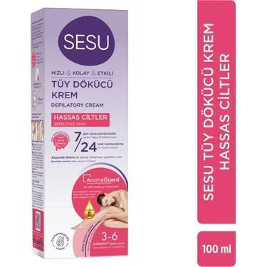 Sesu Tüy Dökücü Krem Hassas Ciltler 100 Ml -Diş Beyazlatıcı Köpük Hediye ürün görseli 1