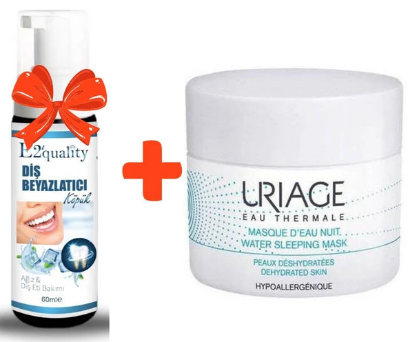 E2'quality Diş Beyazlatıcı Köpük + Uriage Eau Thermale Water Sleeping Mask 50 ML Gece Bakım Maskesi ürün görseli 1
