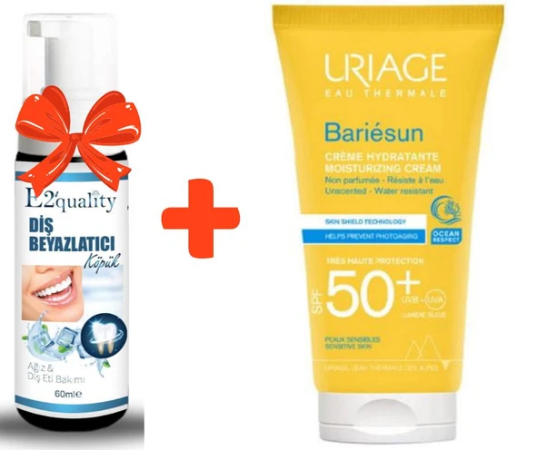 E2'quality Diş Beyazlatıcı Köpük + Uriage Bariesun Cream Sans Parfum Spf 50 50 ML ürün görseli 1