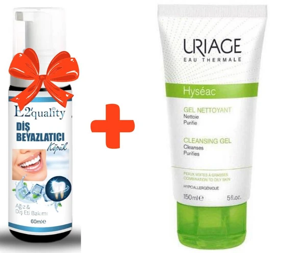 E2'quality Diş Beyazlatıcı Köpük + Uriage Hyseac Nettoyant Cleansing Gel 150 ML ürün görseli 1