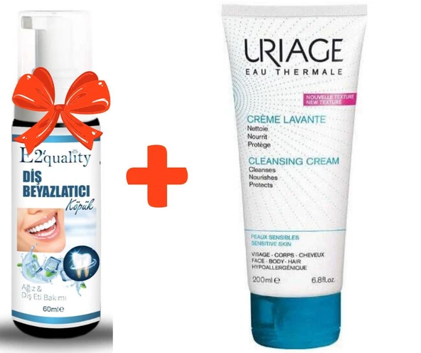 E2'quality Diş Beyazlatıcı Köpük + Uriage Creme Lavante Cleansing Cream 200 ML Temizleme Kremi ürün görseli 1