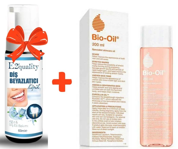E2'quality Diş Beyazlatıcı Köpük + Bio Oil Cilt Bakım Yağı 200 ML ürün görseli 1