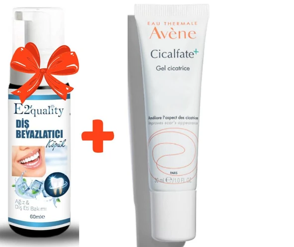 E2'quality Diş Beyazlatıcı Köpük + Avene Cicalfate+ Massage Gel 30 ml ürün görseli 1