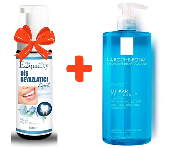 E2'quality Diş Beyazlatıcı Köpük + La Roche Posay Lipikar Gel Lavant 750 ml Vücut Temizleme Jeli ürün görseli 1