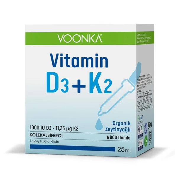 Voonka Vitamin D3K2 Damla 25 ML - Diş Beyazlatıcı Köpük Hediye ürün görseli 1