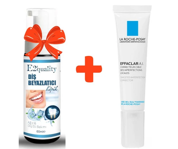 E2'quality Diş Beyazlatıcı Köpük + La Roche Posay Effaclar A.I. Akne Karşıtı Lokal Bakım Kremi 15 ML ürün görseli 1