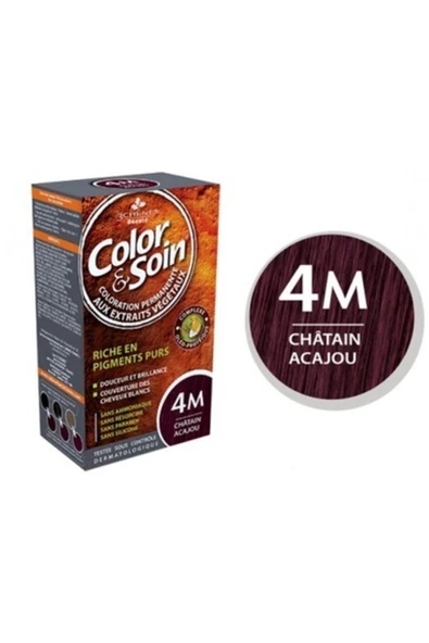 Organik Saç Boyası Color&soin 4m Chatain Acajou Maun Kestanesi ürün görseli 1